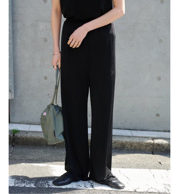 OUTDOOR PRODUCTS Usual Things「シャイニージャージーパンツ」|スラックス|ブラック