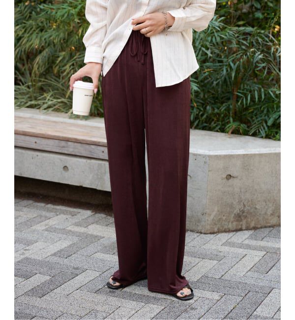 OUTDOOR PRODUCTS Usual Things「シャイニージャージーパンツ」|スラックス|