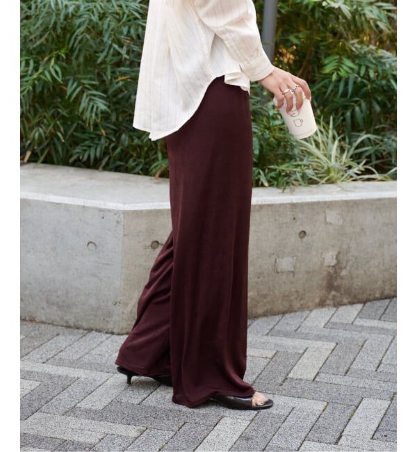 OUTDOOR PRODUCTS Usual Things「シャイニージャージーパンツ」|スラックス|