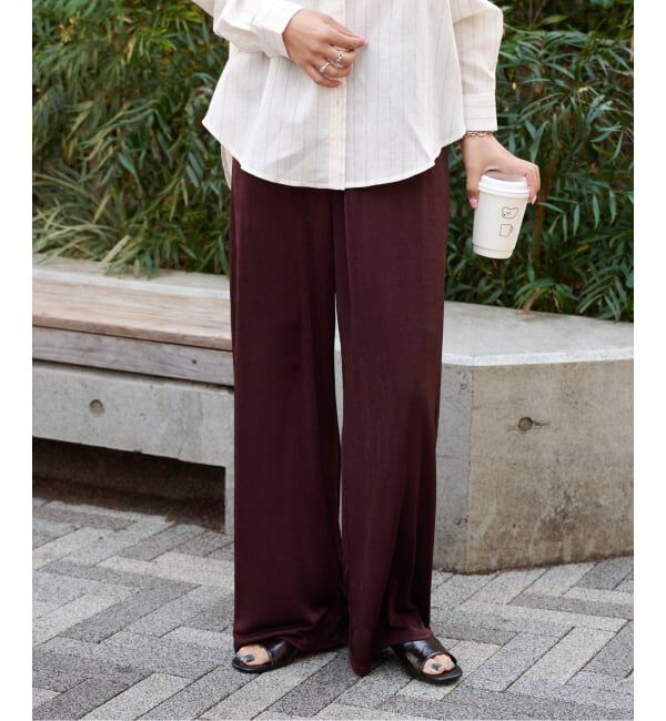 OUTDOOR PRODUCTS Usual Things「シャイニージャージーパンツ」|スラックス|