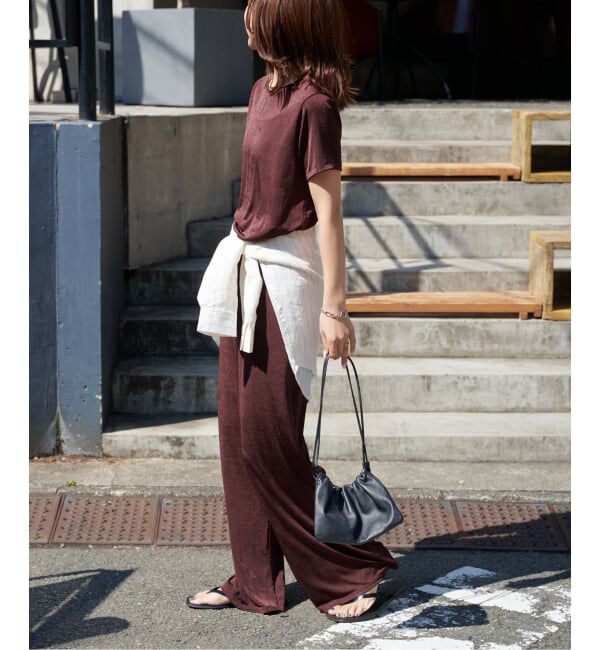 OUTDOOR PRODUCTS Usual Things「シャイニージャージーパンツ」|スラックス|