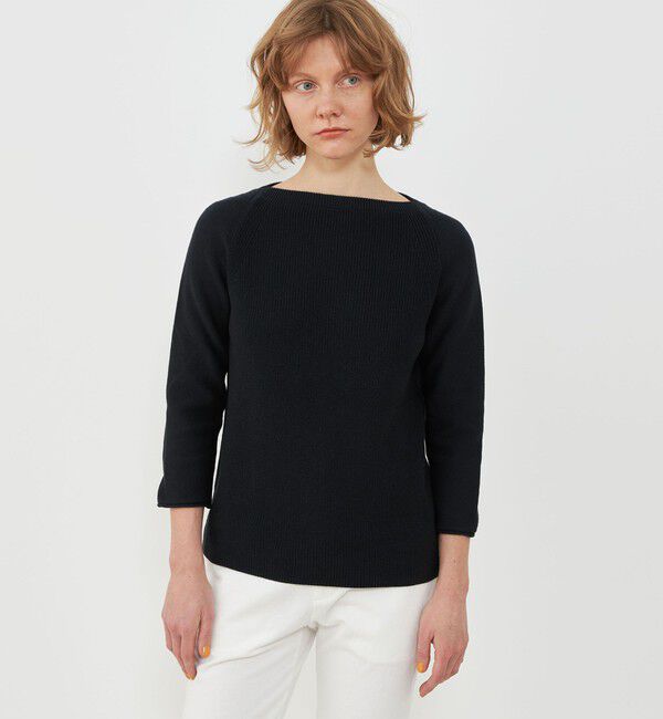 GALERIE VIE「コットンハーフ ボートネックプルオーバー」|ニット・セーター|