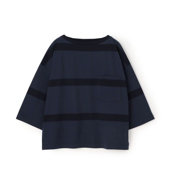 GALERIE VIE「ファインコットンボーダー ビックTシャツ」|Tシャツ・カットソー|68 ネイビー系