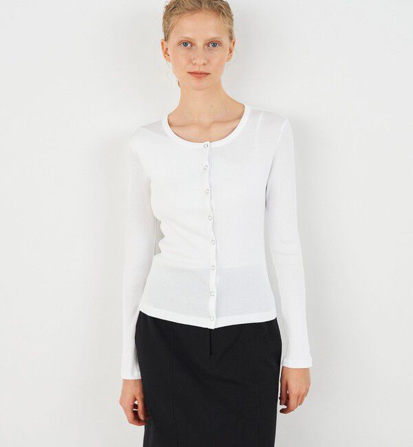 DES PRES「スモールライトリブ クルーネックカーディガン」|カーディガン|