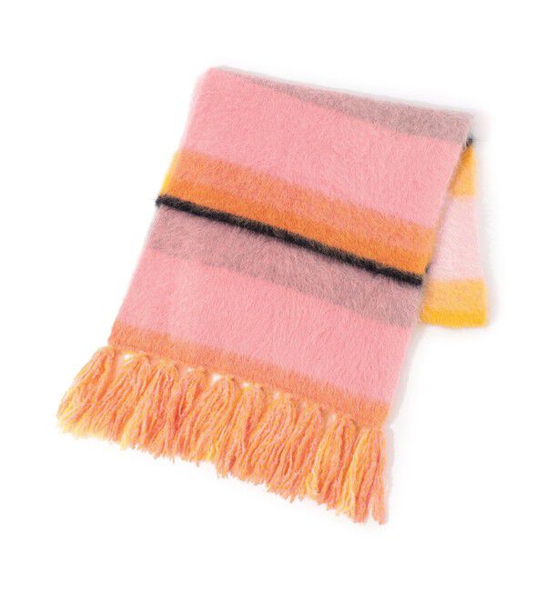 MACPHEE「ディップダイボーダー ストール」|ストール|34 ピンク系