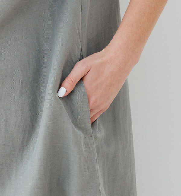 GALERIE VIE「リネンキュプラシルクコンパクト クルーネックワンピース」|ワンピース|