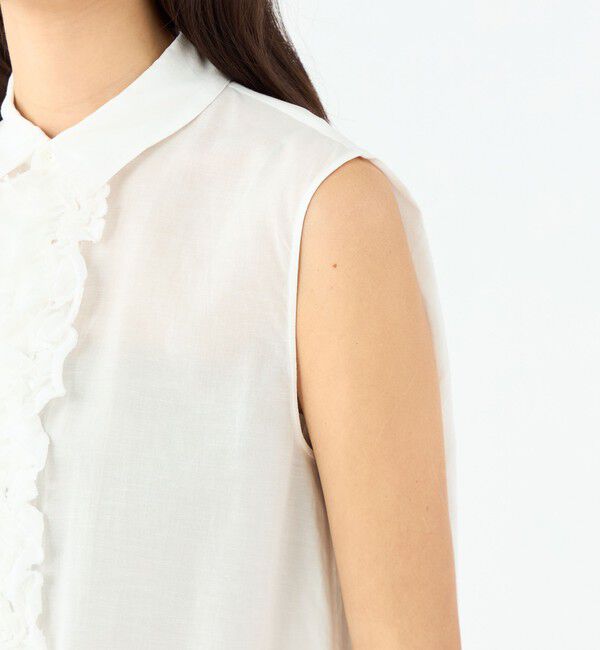 MACPHEE「テンセルリヨセルローン フロントフリルブラウス」|シャツ・ブラウス|