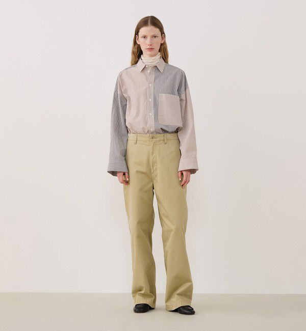 GALERIE VIE「ワッシャーコットンポプリン ストライプコンビシャツ」|シャツ・ブラウス|