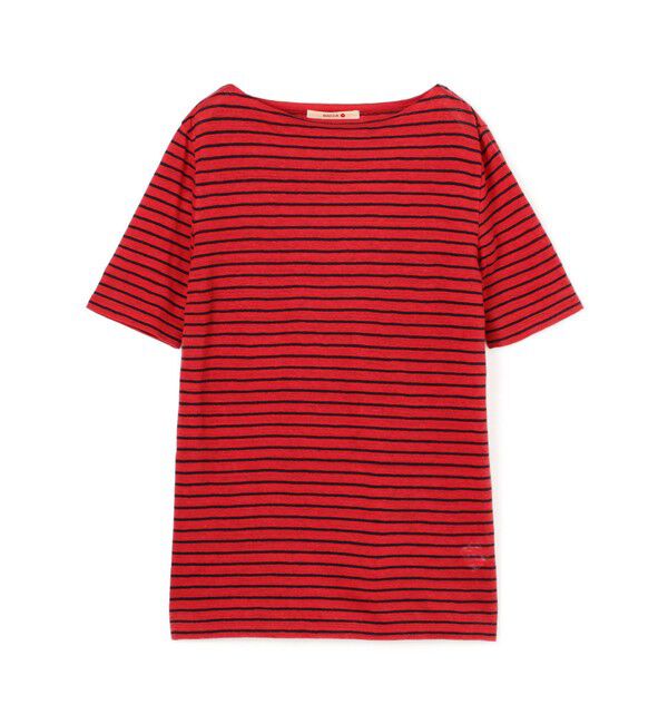 BACCA「リネンボーダー ハーフスリーブTシャツ」|Tシャツ・カットソー|36 レッド系
