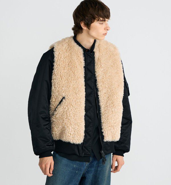 TOMORROWLAND BUYING WEAR「【別注】HYKE FAUX SHEARLING TYPE MA-1JACKET」|ブルゾン・スタジャン|