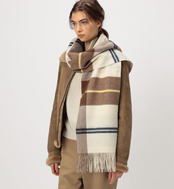 TOMORROWLAND GOODS「TOMORROWLAND カシミヤ ダブルフェイス チェックストール」|ストール|