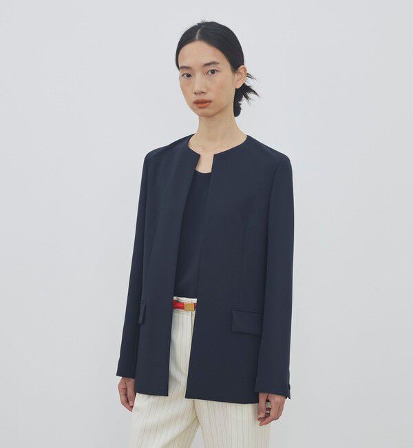 DES PRES「ライトダブルクロス ノーカラージャケット」|ノーカラージャケット|