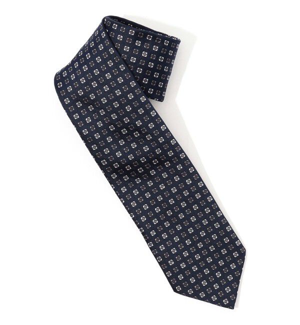 TOMORROWLAND GOODS「STEFANO BIGI シルクジャガード 小紋柄ネクタイ」|ネクタイ・蝶ネクタイ|68 ネイビー系