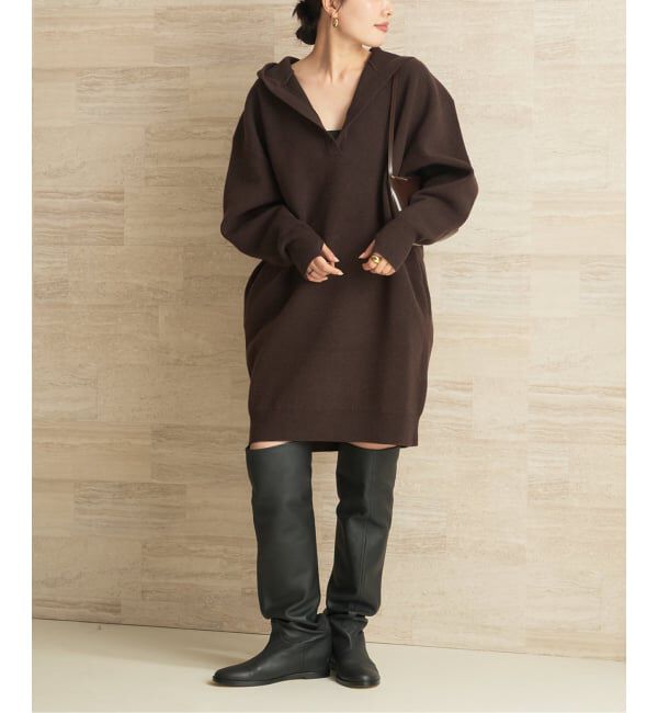 Plage「フーディー ミニワンピース」|ワンピース|ブラウン