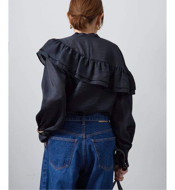 VERMEIL par iena「シアーサテンフリルブラウス」|シャツ・ブラウス|