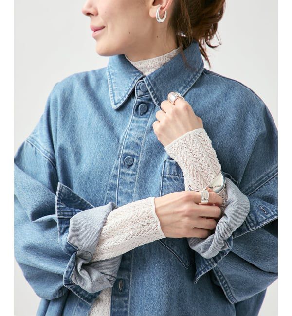 VERMEIL par iena「レースニット ハイネックロングスリーブプルオーバー」|ニット・セーター|ホワイト