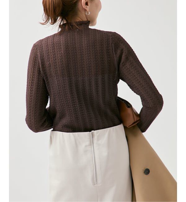 VERMEIL par iena「レースニット ハイネックロングスリーブプルオーバー」|ニット・セーター|