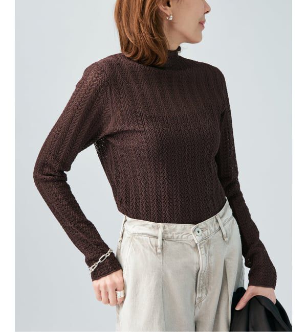 VERMEIL par iena「レースニット ハイネックロングスリーブプルオーバー」|ニット・セーター|