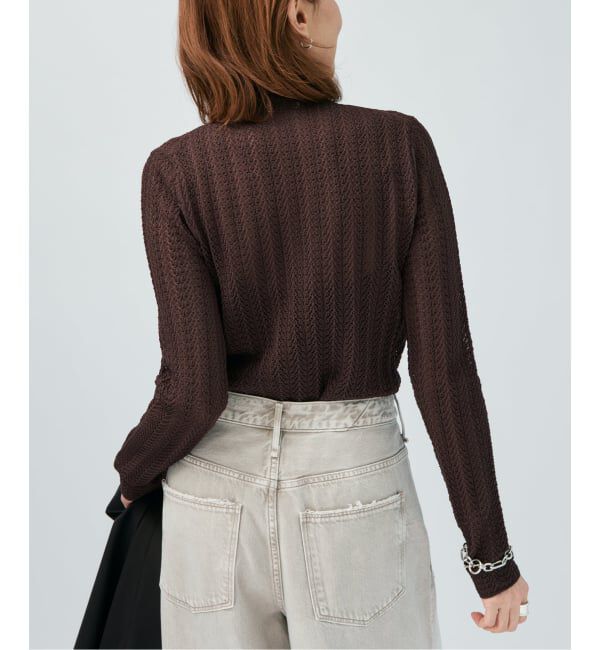 VERMEIL par iena「レースニット ハイネックロングスリーブプルオーバー」|ニット・セーター|