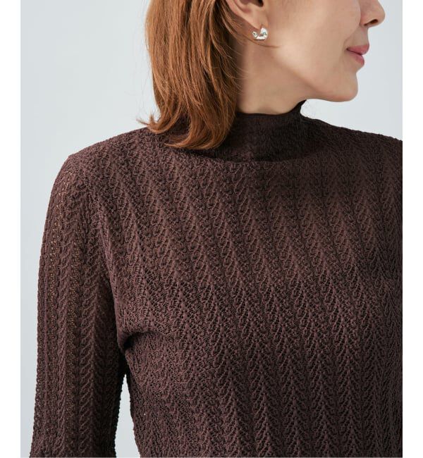 VERMEIL par iena「レースニット ハイネックロングスリーブプルオーバー」|ニット・セーター|