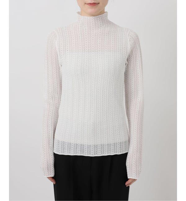 VERMEIL par iena「レースニット ハイネックロングスリーブプルオーバー」|ニット・セーター|