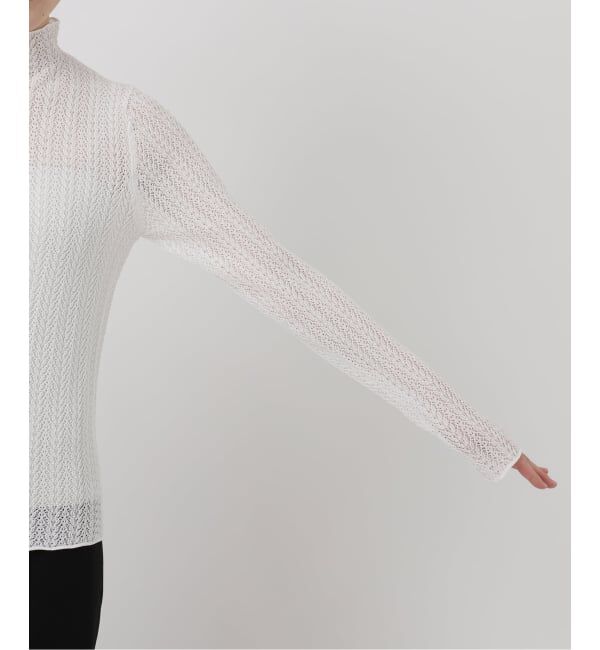 VERMEIL par iena「レースニット ハイネックロングスリーブプルオーバー」|ニット・セーター|