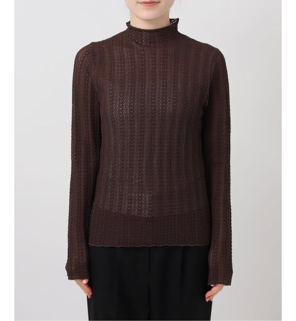 VERMEIL par iena「レースニット ハイネックロングスリーブプルオーバー」|ニット・セーター|