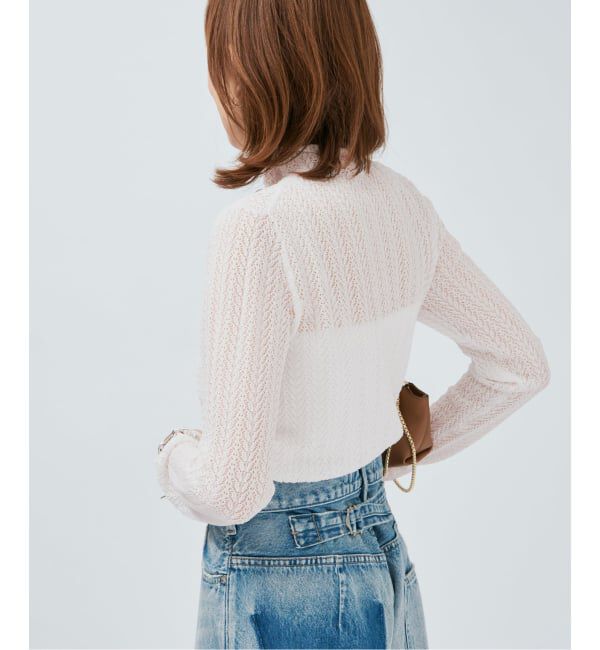 VERMEIL par iena「レースニット ハイネックロングスリーブプルオーバー」|ニット・セーター|