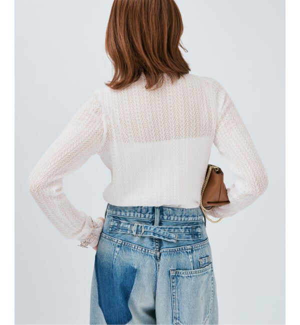 VERMEIL par iena「レースニット ハイネックロングスリーブプルオーバー」|ニット・セーター|