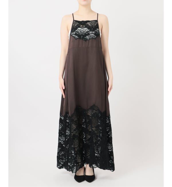 IENA LA BOUCLE「IENA LA BOUCLE R/Lサテンレースコンビキャミドレ」|ワンピース|