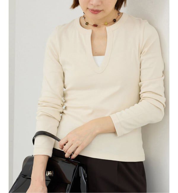 IENA「FLORE FLORE/フローレフローレ IMAN LONGSLEEVE カットソー  IMA-LS」|Tシャツ・カットソー|ナチュラル