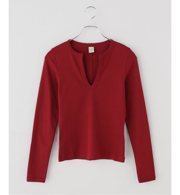 IENA「FLORE FLORE/フローレフローレ IMAN LONGSLEEVE カットソー  IMA-LS」|Tシャツ・カットソー|レッド