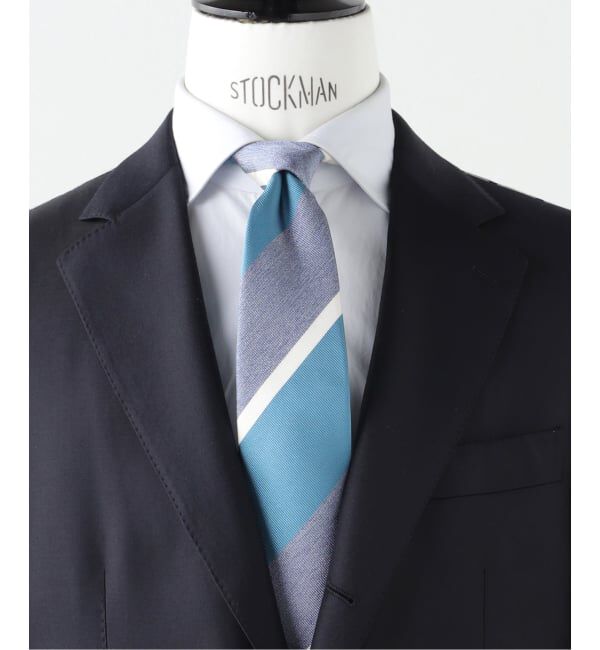 EDIFICE「FRANCO BASSI (フランコ バッシ) Melange Twill Stripe タイ」|ネクタイ・蝶ネクタイ|グリーン B