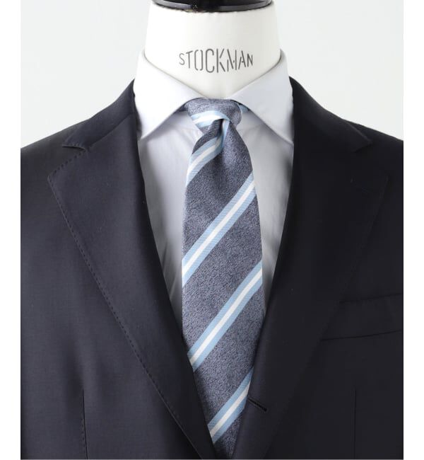 EDIFICE「FRANCO BASSI (フランコ バッシ) Regimental Stripe タイ」|ネクタイ・蝶ネクタイ|ネイビー