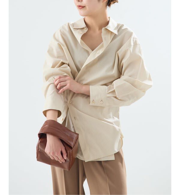 journal standard L'essage「ダブルフロントカシュクールシャツ」|シャツ・ブラウス|ナチュラル