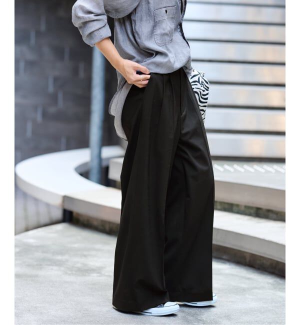 FRAMeWORK「≪追加≫ウォッシャブルTWタックワイドパンツ」|スラックス|