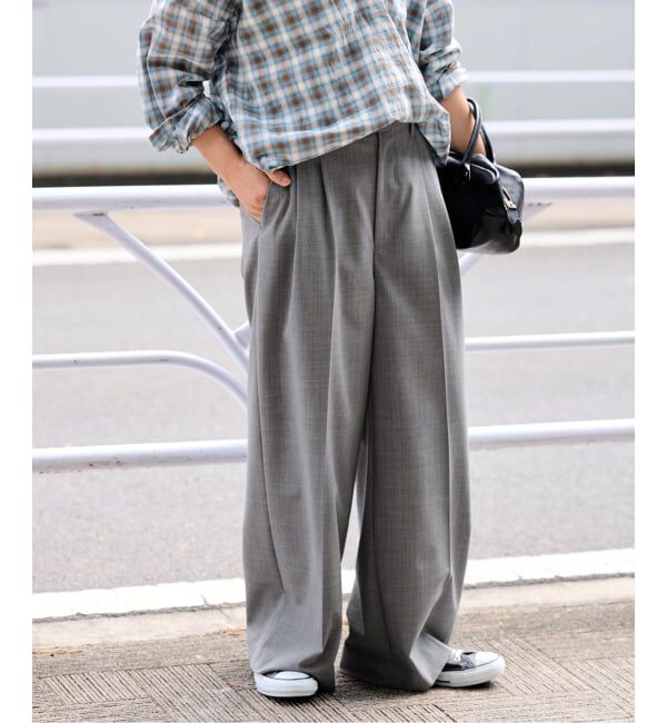 FRAMeWORK「≪追加≫ウォッシャブルTWタックワイドパンツ」|スラックス|