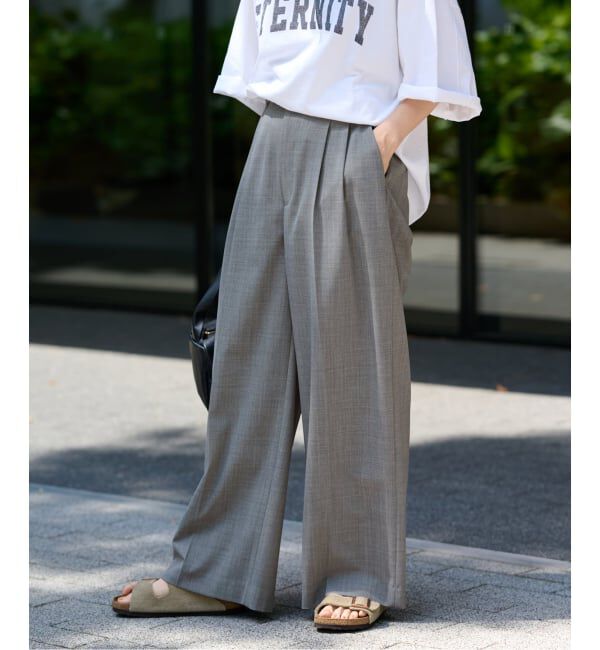 FRAMeWORK「≪追加≫ウォッシャブルTWタックワイドパンツ」|スラックス|