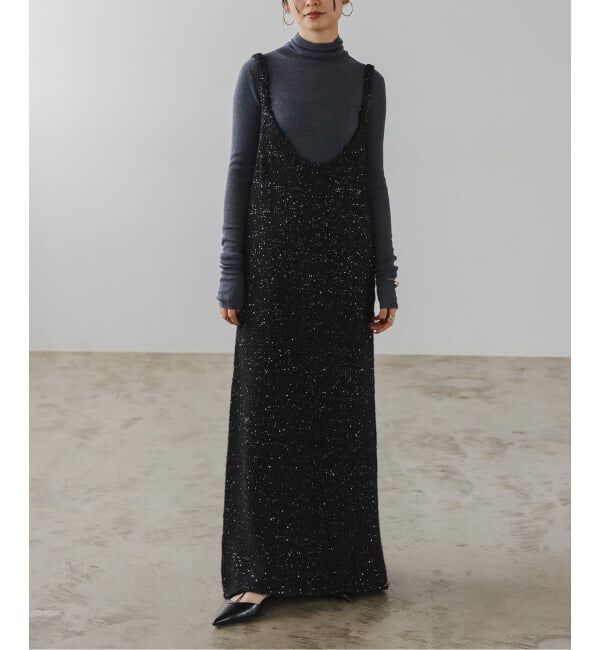 NOBLE「PROVOKEプロヴォーク ラメニットキャミソールワンピース」|ワンピース|