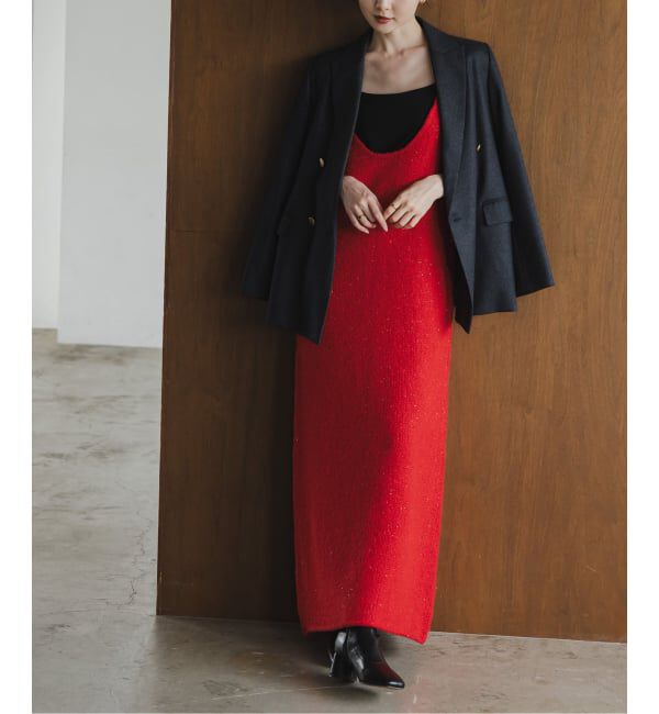 NOBLE「PROVOKEプロヴォーク ラメニットキャミソールワンピース」|ワンピース|