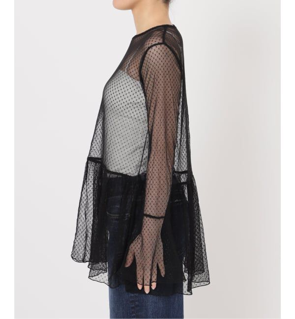 Spick and Span「《追加4》チュールドットチュニックプルオーバー」|Tシャツ・カットソー|