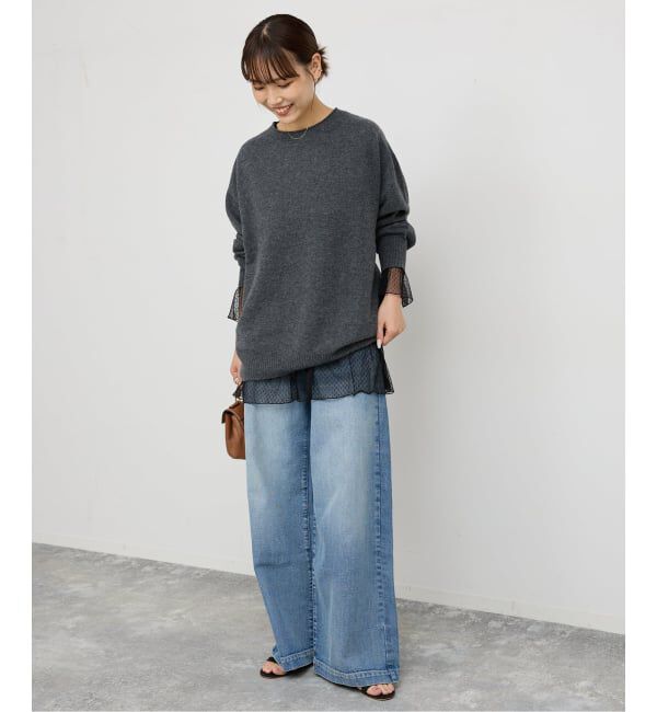 Spick and Span「《追加4》チュールドットチュニックプルオーバー」|Tシャツ・カットソー|