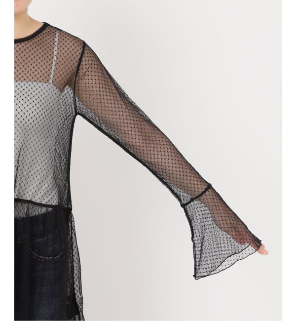 Spick and Span「《追加4》チュールドットチュニックプルオーバー」|Tシャツ・カットソー|