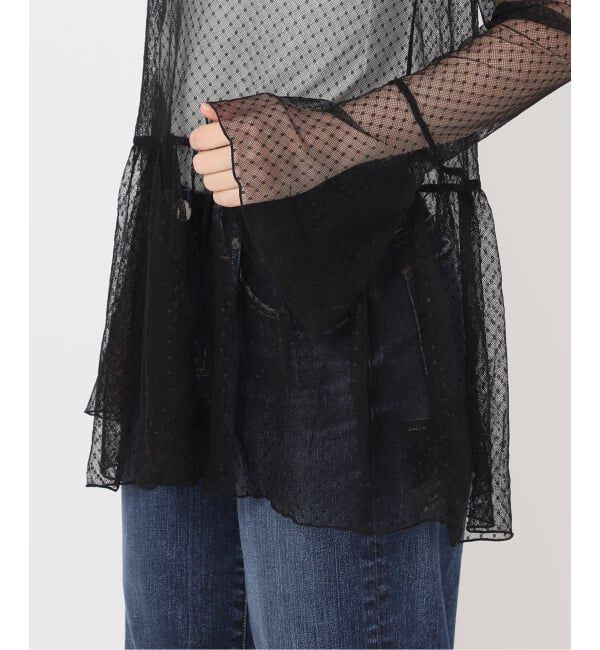 Spick and Span「《追加4》チュールドットチュニックプルオーバー」|Tシャツ・カットソー|