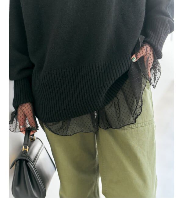 Spick and Span「《追加4》チュールドットチュニックプルオーバー」|Tシャツ・カットソー|