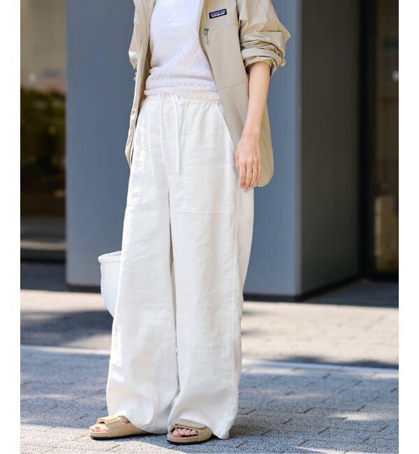 FRAMeWORK「LI/Washiヘリンボーンイージーパンツ」|スラックス|