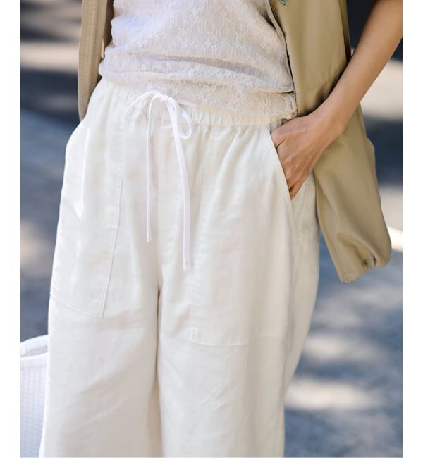 FRAMeWORK「LI/Washiヘリンボーンイージーパンツ」|スラックス|