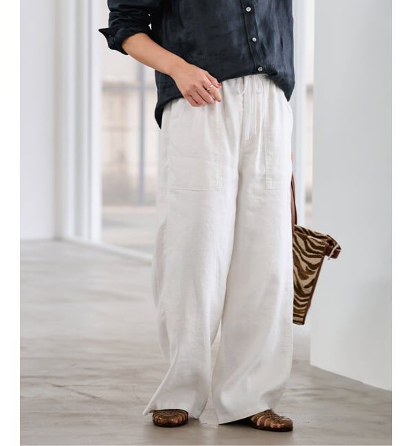 FRAMeWORK「LI/Washiヘリンボーンイージーパンツ」|スラックス|