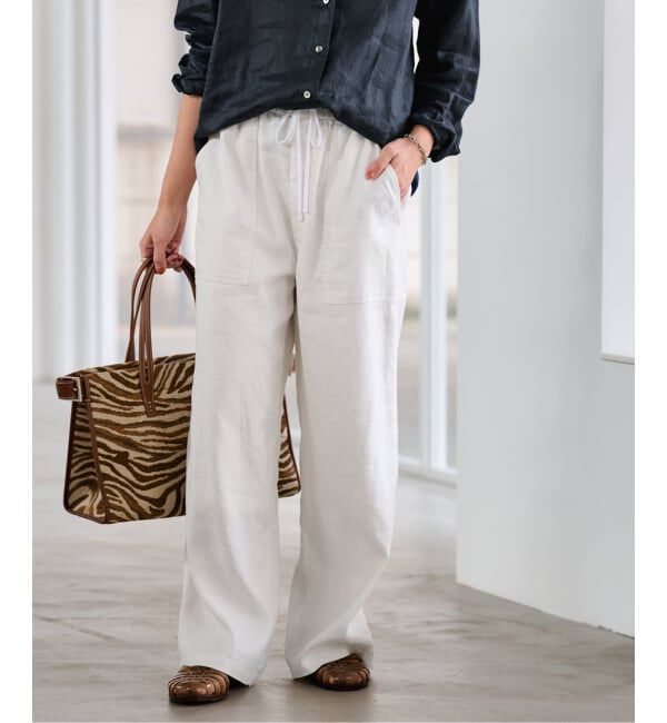 FRAMeWORK「LI/Washiヘリンボーンイージーパンツ」|スラックス|