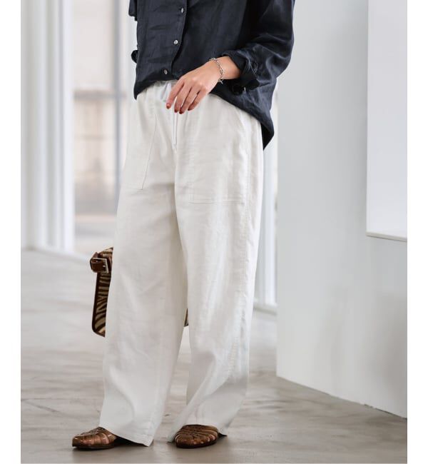 FRAMeWORK「LI/Washiヘリンボーンイージーパンツ」|スラックス|